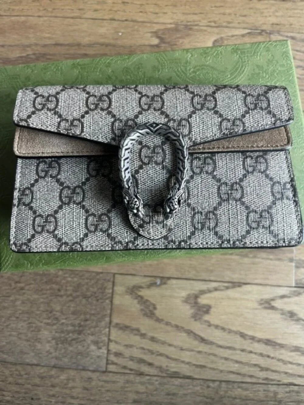 Gucci Beige Brown GG Supreme Dionysus Crossbody Bag